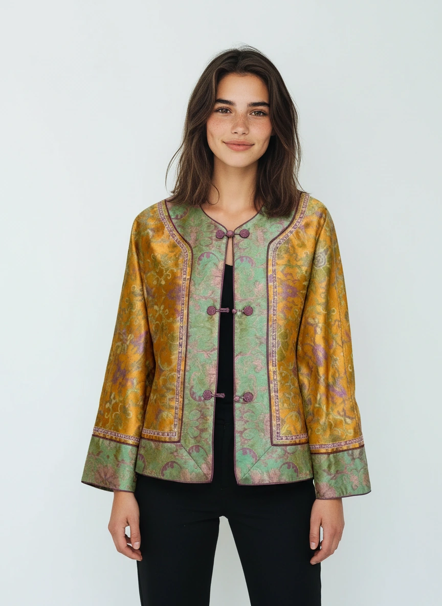 Shu Hua Embroidery Long Sleeve Jacket – Amanda Fashion Gallery