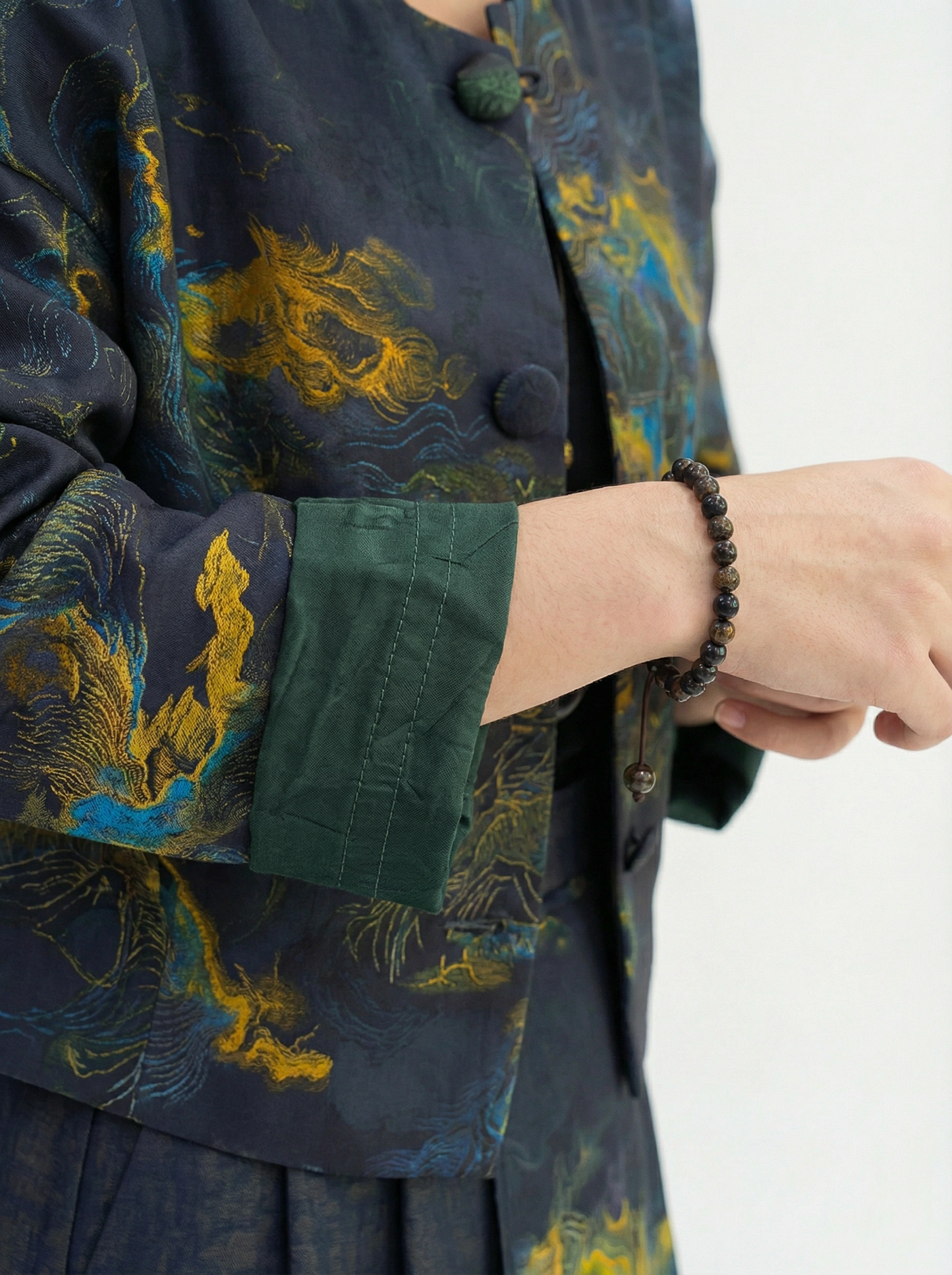 Chao-Xing Overwrap Kimono Mandarin Style Blouse