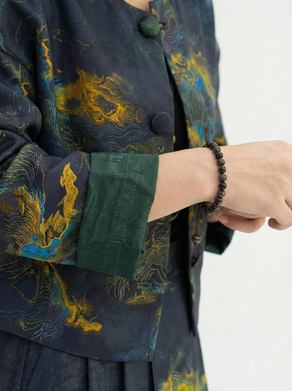 Chao-Xing Overwrap Kimono Mandarin Style Blouse