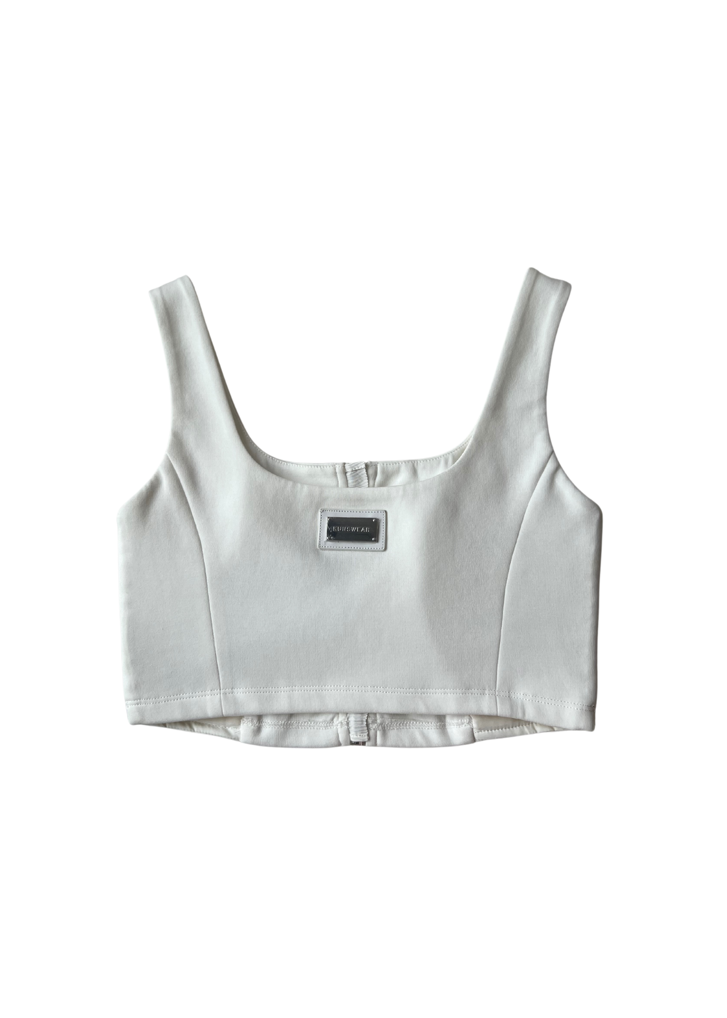 Amiri Sleeveless Front Zip Crop Top