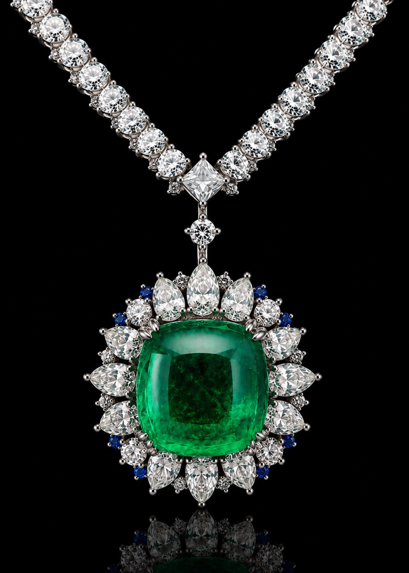 Verdant Majesty Lab Grown Emerald Necklace