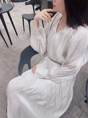 Rafaela Long Sleeve Sheer Silk Dress