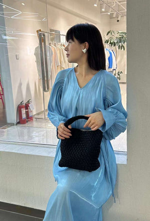 Rafaela Long Sleeve Sheer Silk Dress