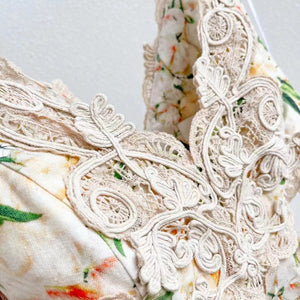 Christabel Lace Trim Floral Cut Off Dress