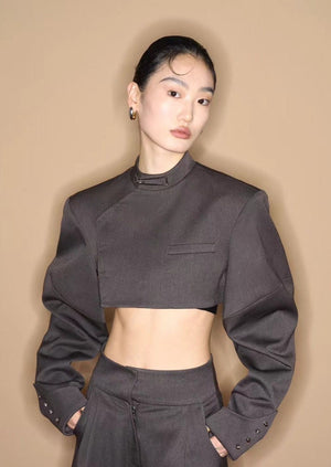 YingJing Long Sleeve Crop Blazer