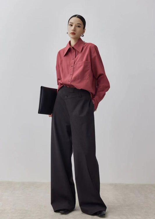 Cora Wrap Button Wide Leg Pant