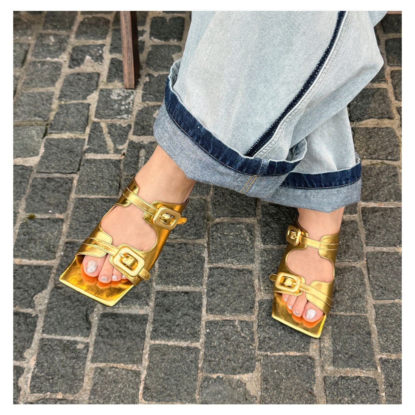 Maritza Buckle Mules Sandals