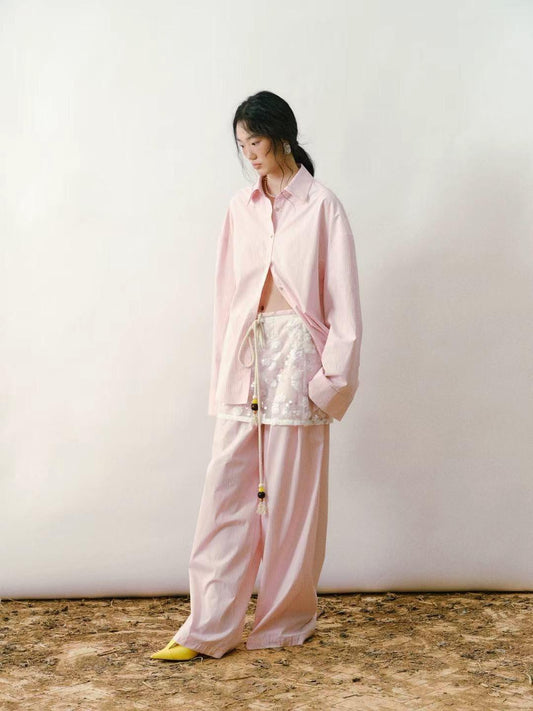 Sienna Waist-Cinched Flowing Tie-Front Shirt
