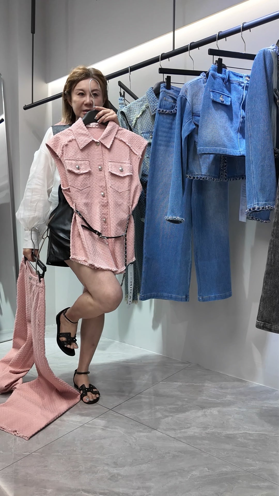 Peyton Tweed Denim Vest