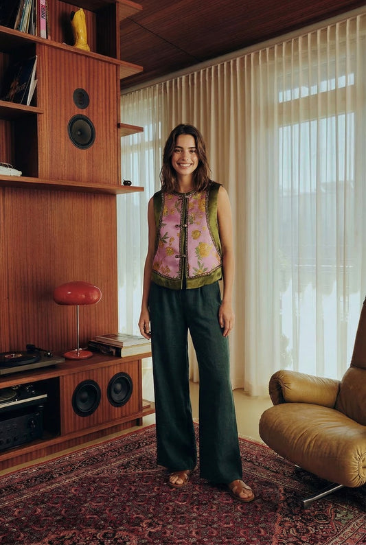 Hua Xin Mulberry Silk Wide Leg Pant