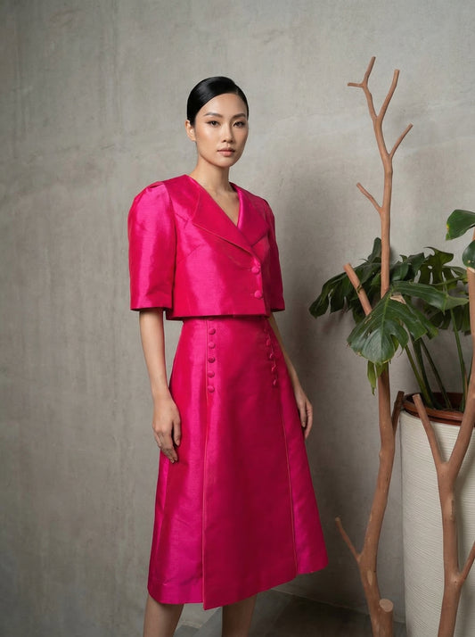 [Bespoke] IYKYK Fedelma Thai Silk Cropped Blazer - Sample