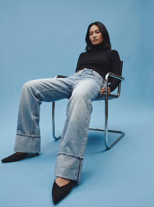 Cora Denim Fold Up Pant