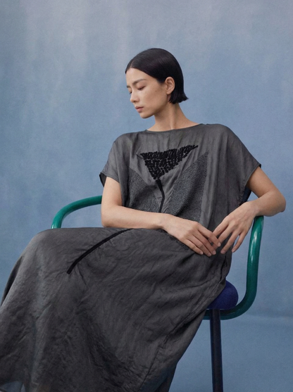 YunLu Lightweight Embroidered Midi Dress