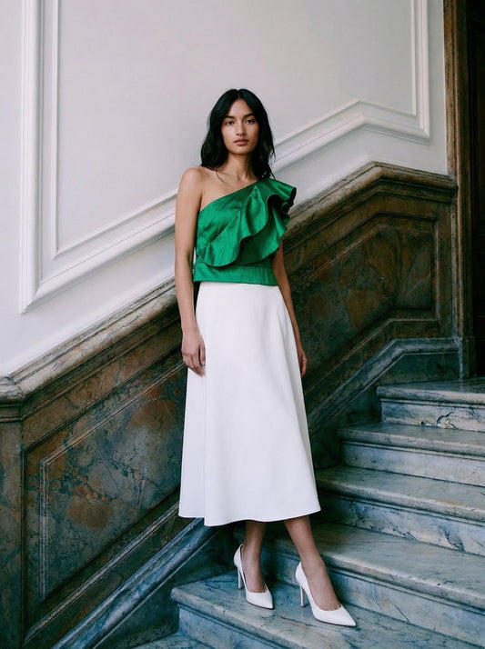[Bespoke] Fiorella Toga Ruffle Top - Thai Silk - sample