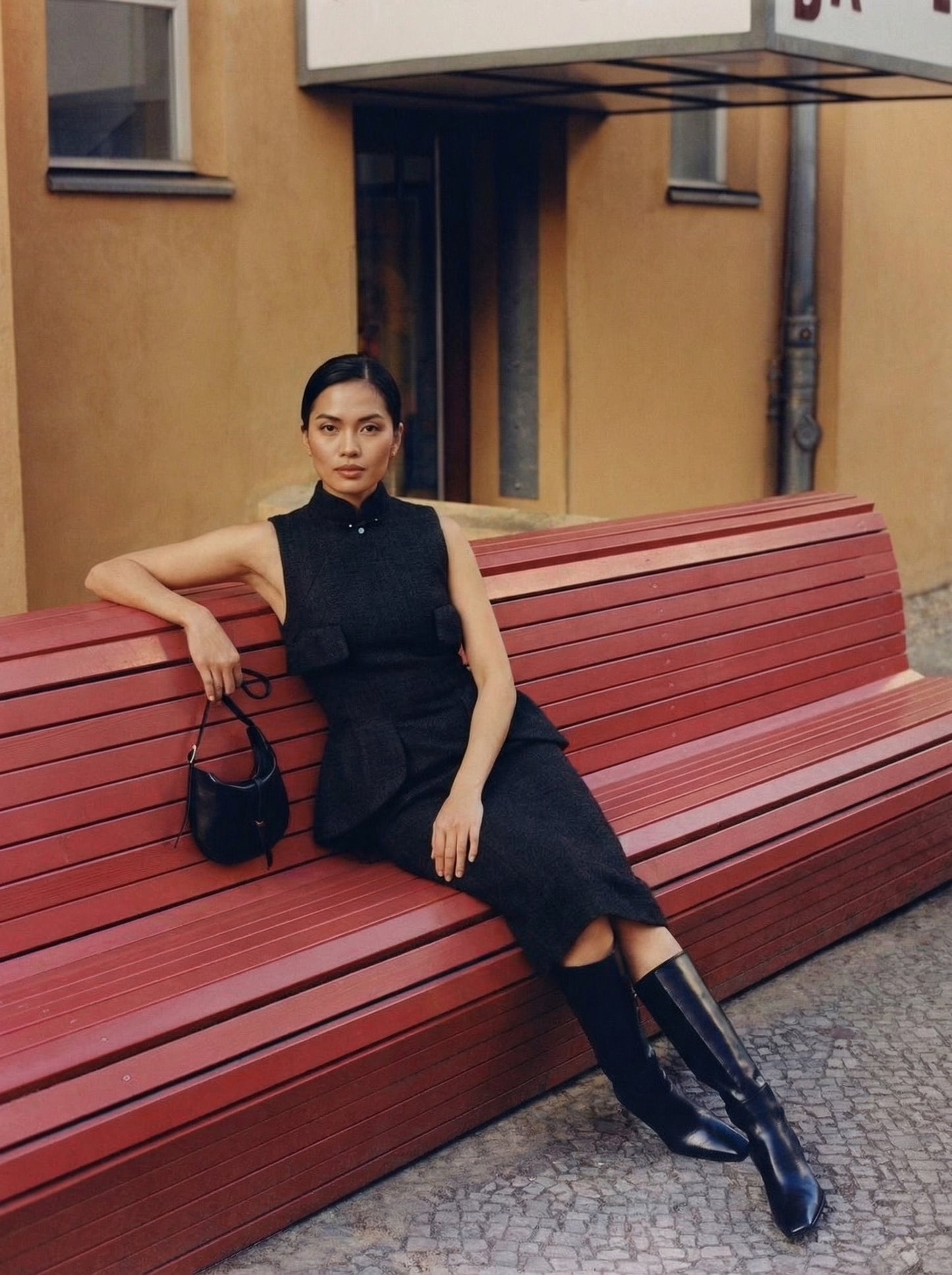 [Bespoke] Tian Xi Sleeveless Ruffle Dress - Sample