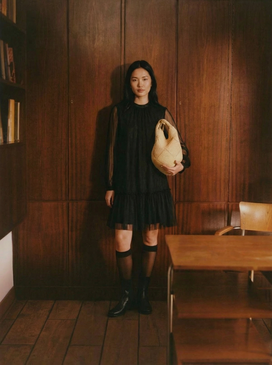 [Bespoke] Mirella Silk Long Sleeve Dress