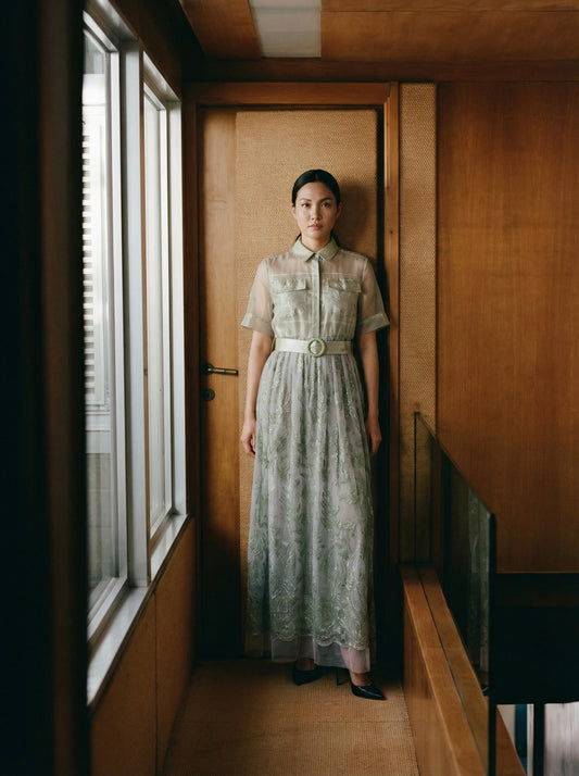 [Bespoke] Vittoria Front Pocket Sequin Mesh Dress