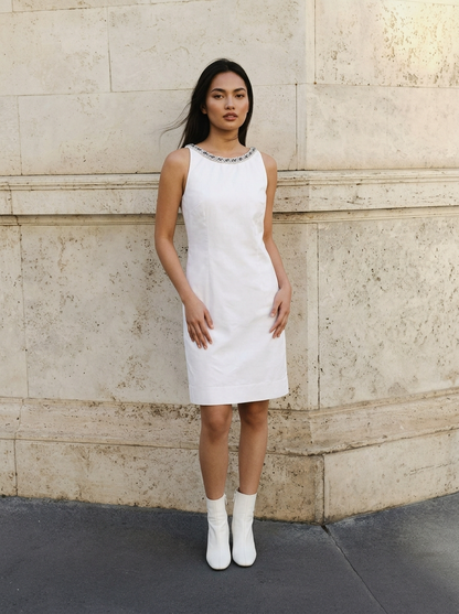 [BESPOKE] Disa Trimmed Hem Low Back Dress