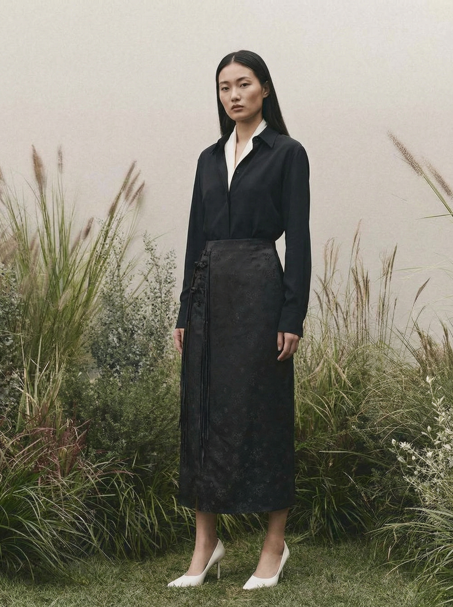 YingLu Handmade Tassel Skirt with Frog Buttons