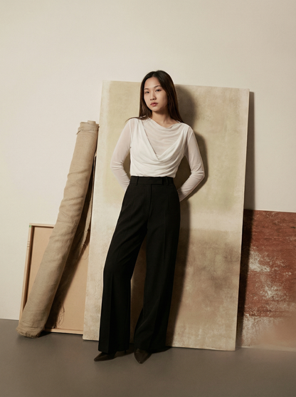 Vittoria Sheer Gathered Blouse
