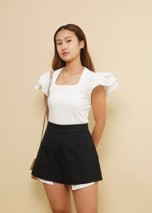 Cleo Ruffled Frill Sleeve Top