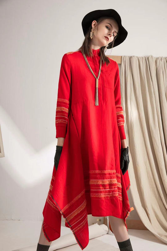 Reese Asymmetrical Linen Dress