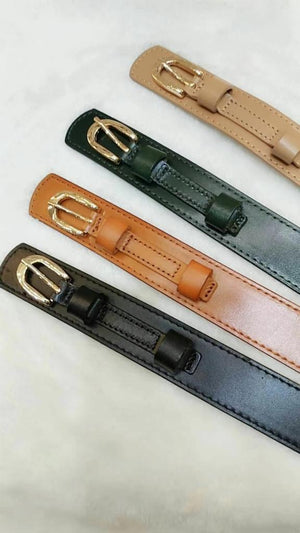 Buckle Belt with 2 Layers Stripe