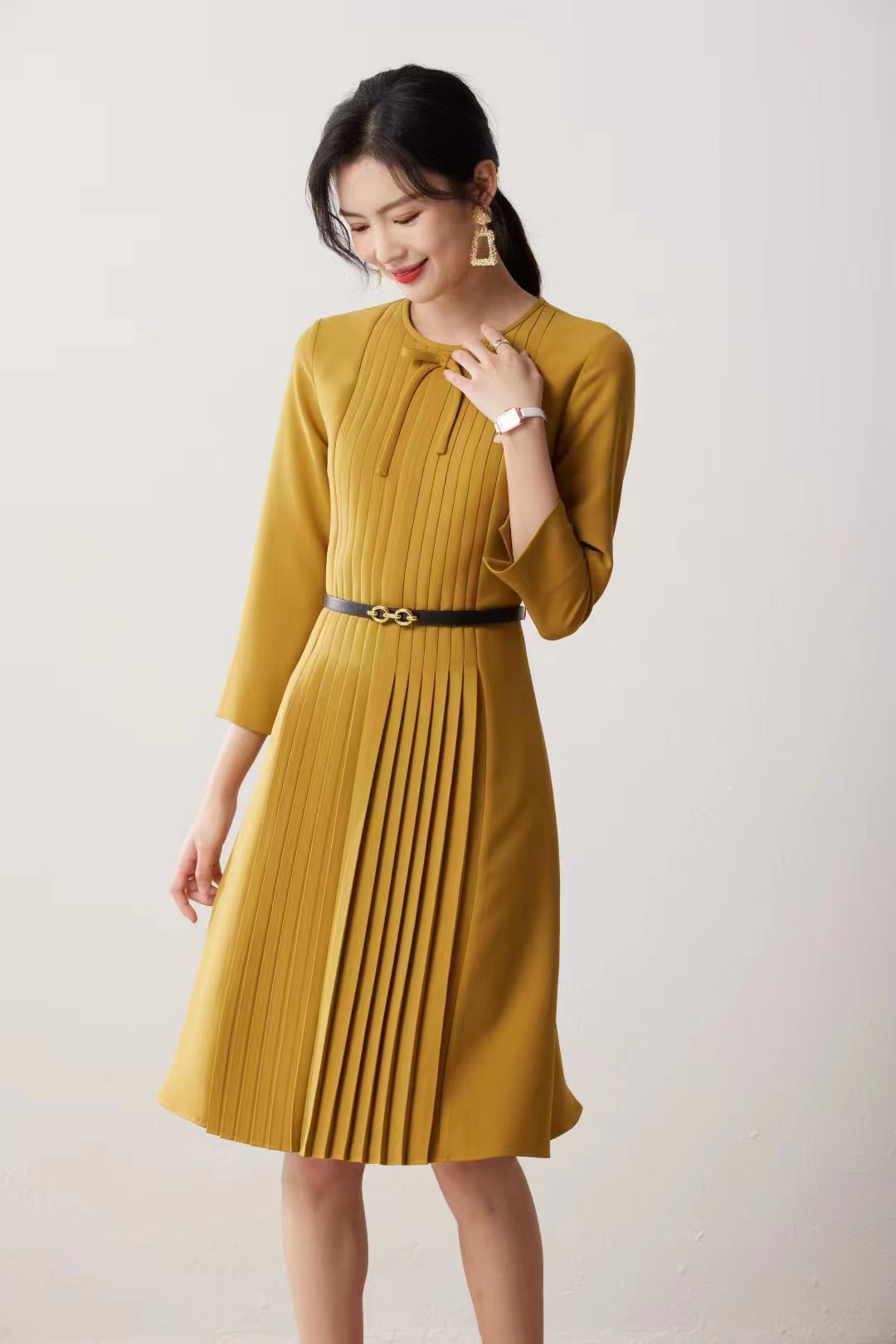 Annette Front Pleated Dress