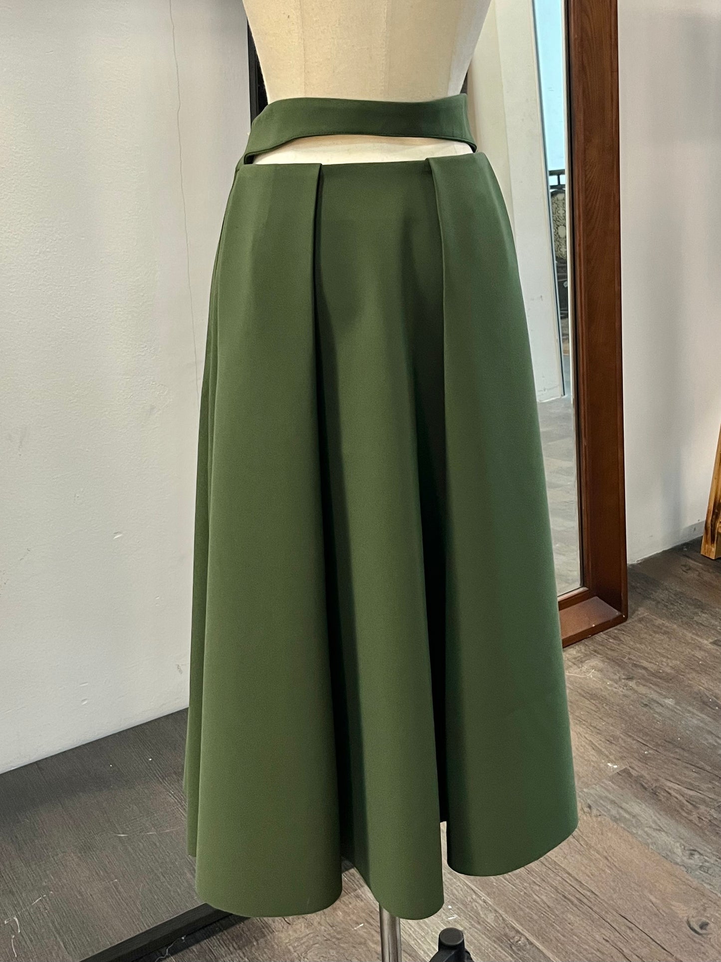 Amanda Army Green Skirt (in-house)