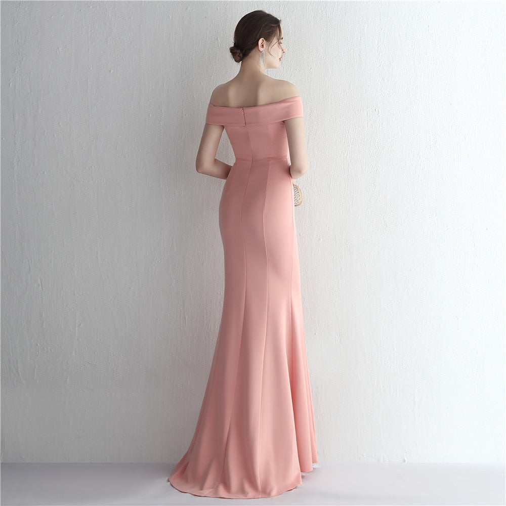 Pink Off Shoulder Gown