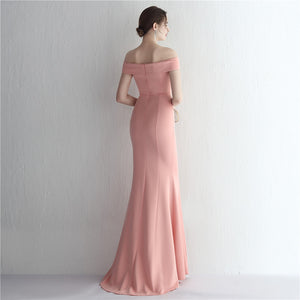 Pink Off Shoulder Gown