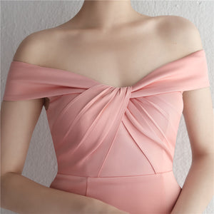 Pink Off Shoulder Gown