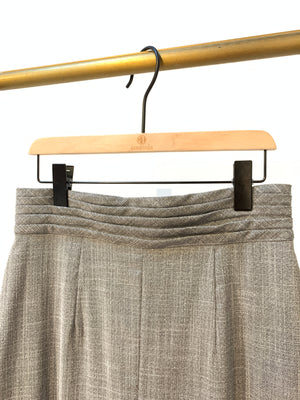 Daphne Classic Pleated Waist Front Slit Skirt