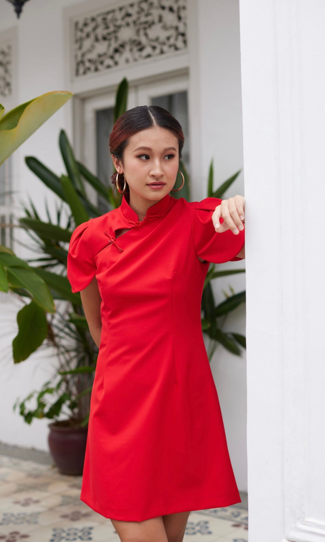 Tulip Petal Sleeve Cheongsam