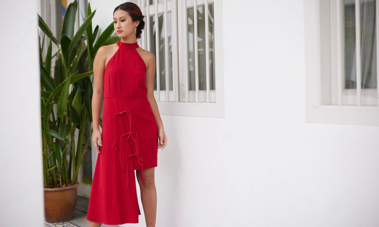 Pentas Halter Asymmetrical Dress