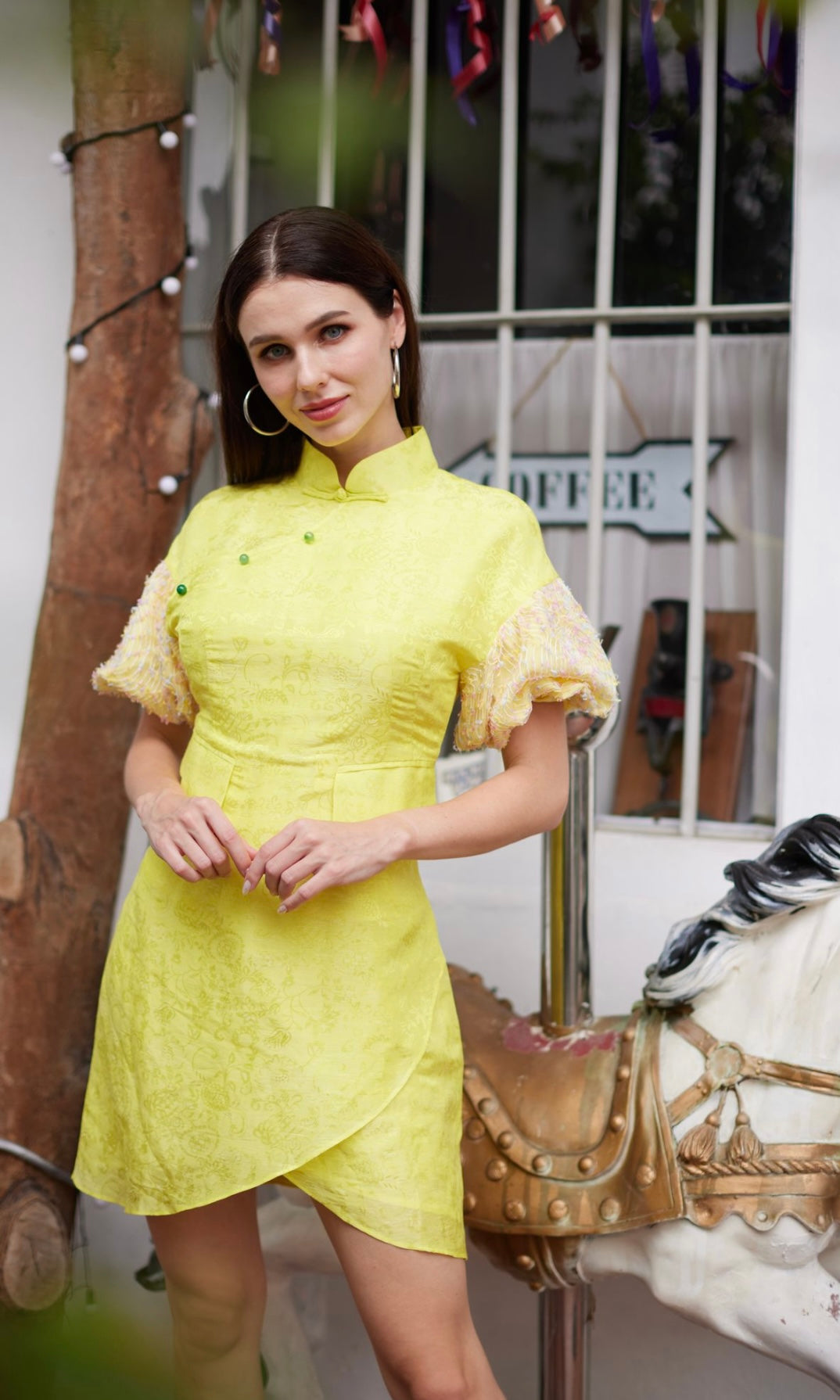 Primrose Cross Mini Cheongsam