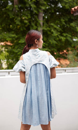 Bluebell Cut Of Shoulder Puffy Dress