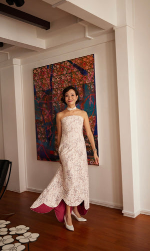 Petunia Lace Asymmetrical Tube Dress
