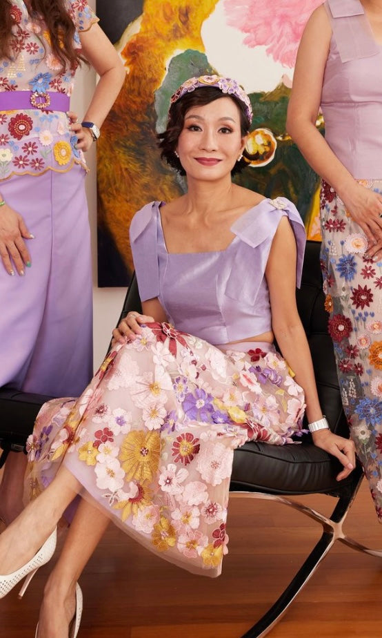 Hydrangea Floral Mesh Skirt