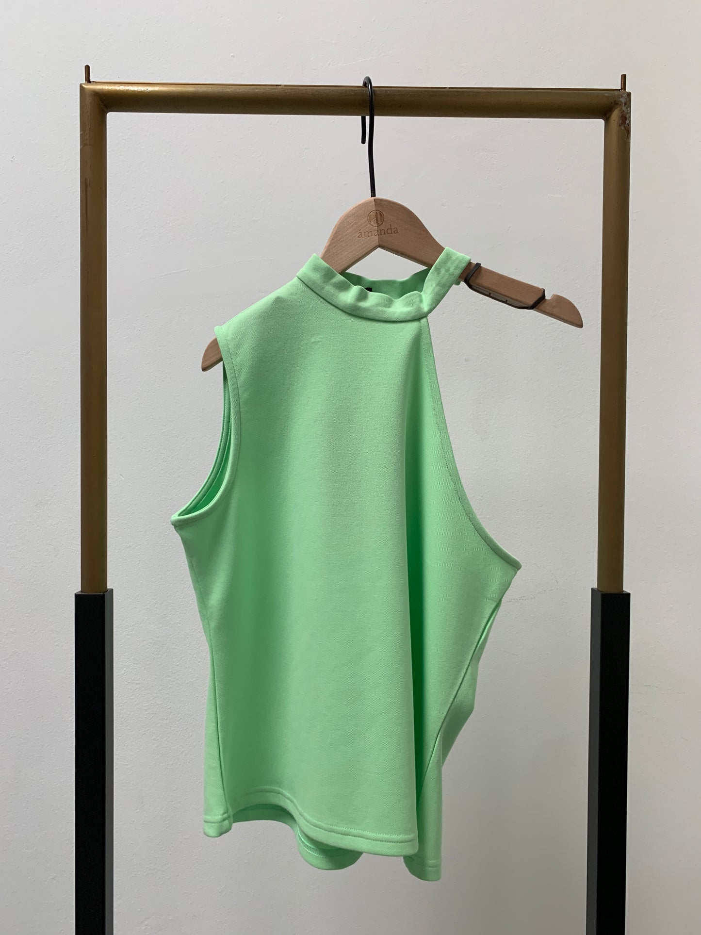 Monstera One Shoulder High Collar Top