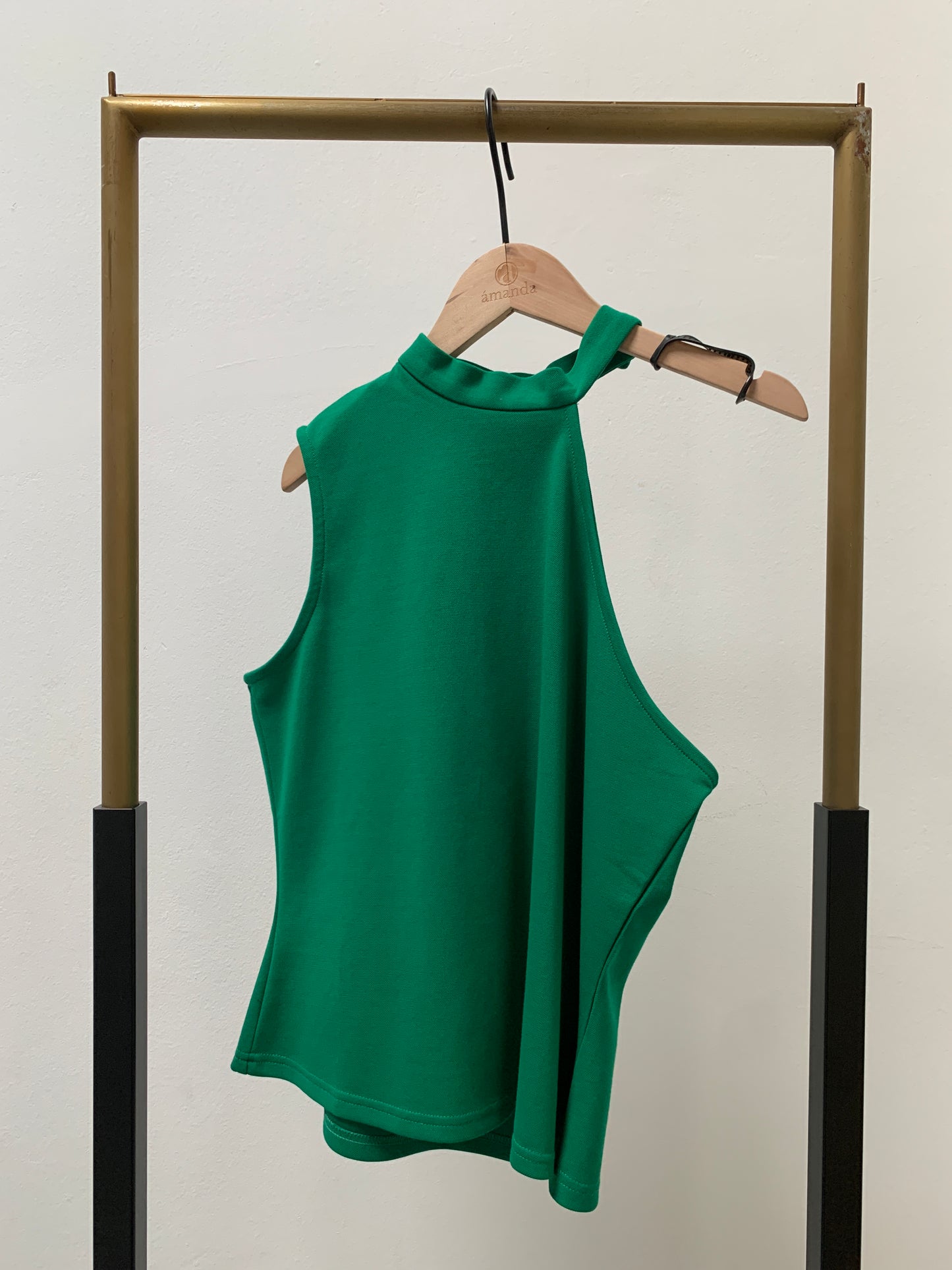 Monstera One Shoulder High Collar Top