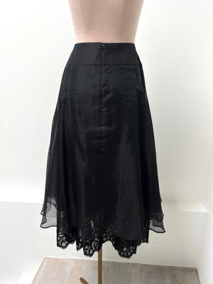 Muscari Lace Hem Mesh Skirt