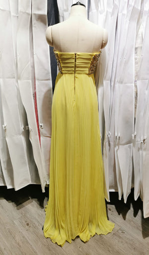 Crystal Tube Top Pleated Gown