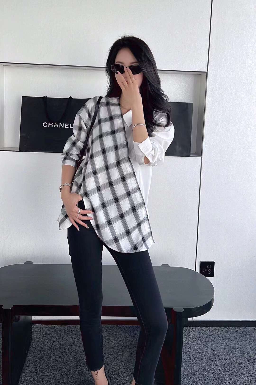 Ramona Color Block Checkered Shirt