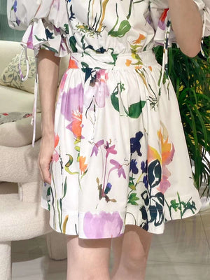 Kalea Floral Puffy Sleeve Mini Dress