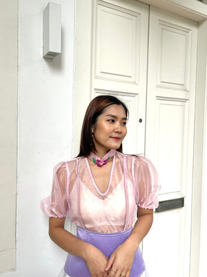 Colette Puffy Sleeve Sheer Top