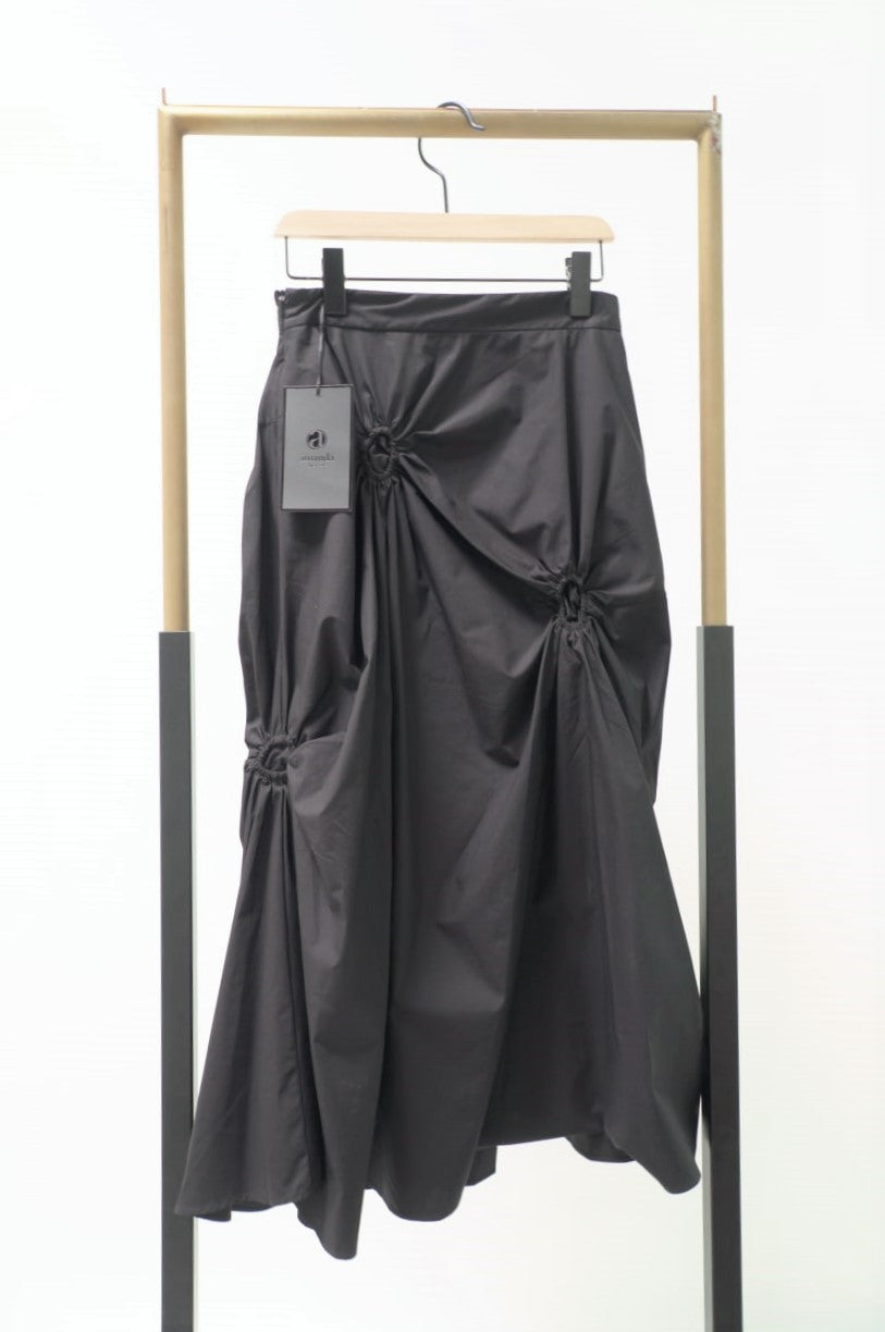 Zenni Ruched Asymmetrical Skirt